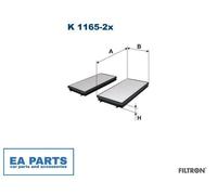 Filter, interior air for BMW E65 FILTRON K 1165-2x