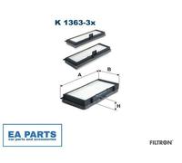 Filter, interior air for CITROËN DISPATCH EVASION FILTRON K 1363-3x