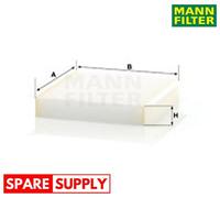FILTER, INTERIOR AIR FOR CITROËN FIAT OPEL MANN-FILTER CU 2040