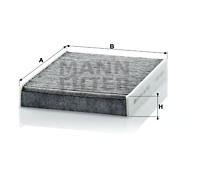 MANN-FILTER CUK 2433 Cabin Air Filter - Pollen Filter with Activated Carbon - for Cars + Transporters