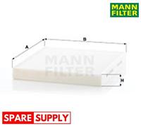 FILTER, INTERIOR AIR FOR MAN SEAT SKODA VW MANN-FILTER CU 26 009