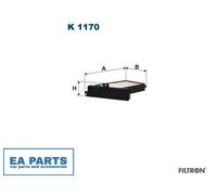 Filter, interior air for MITSUBISHI ASPIRE GALANT FILTRON K 1170