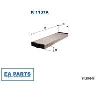 Filter, interior air for PEUGEOT 607 FILTRON K 1137A