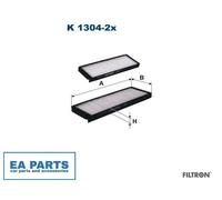 Filter, interior air for SSANGYONG REXTON FILTRON K 1304-2x