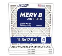 Filter King 11.5x17.5x1 Air Filters | 4 Pack | MERV 8 HVAC Pleated AC Furnace Filter