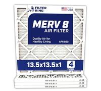 Filter King 13.5x13.5x1 Air Filters | 4 Pack | MERV 8 HVAC Pleated AC Furnace Filter