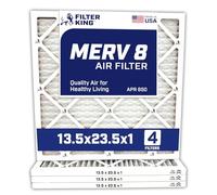 Filter King 13.5x23.5x1 Air Filters | 4 Pack | MERV 8 HVAC Pleated AC Furnace Filter