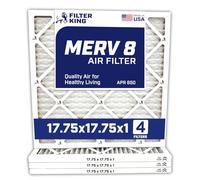 Filter King 17.75x17.75x1 Air Filter | 4-PACK | MERV 8 HVAC Pleated AC Furnace Filters | Actual Size 17.75 x 17.75 x .75