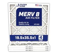 Filter King 19.5x35.5x1 Air Filters | 4 Pack | MERV 8 HVAC Pleated AC Furnace Filter