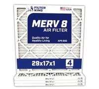 Filter King 29x17x1a Air Filter | 4-PACK | MERV 8 HVAC Pleated A/C Furnace Filters | MADE IN USA | Actual Size: 29 x 17 x .75"