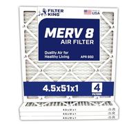 Filter King 4.5x51x1 Air Filters | 4 Pack | MERV 8 HVAC Pleated AC Furnace Filter | Actual Size 4.5 x 51 x .75"