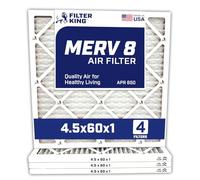 Filter King 4.5x60x1 Air Filters | 4 Pack | MERV 8 HVAC Pleated AC Furnace Filter | Actual Size 4.5 x 60 x .75"