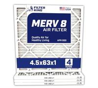 Filter King 4.5x63x1 Air Filters | 4 Pack | MERV 8 HVAC Pleated AC Furnace Filter | Actual Size 4.5 x 63 x .75"