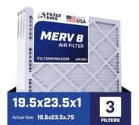 Filter King Air Filters 19.5x23.5x1 4-PACK | MERV 8 HVAC Pleated AC Furnace Filters | Actual Size 19.5 x 23.5 x .75