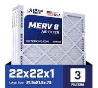 Filter King Air Filters 22.25x25x1 | 4-PACK | MERV 8 HVAC Pleated AC Furnace Filters | Actual Size 22.25 x 25 x .75
