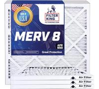 Filter King16.25x21x0.5Air Filters | 4 Pack | MERV 8 HVAC Pleated AC Furn Filter | Actual Size: 16.25 x 21 x 0.5