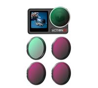 Filter Kit for DJI OSMO Action 5 Pro, Optical Glass HD Imaging for Osmo Action 3/4/5 Pro Accessories, Waterproof Oil-Resistant Dirt-Resistant, UV/CPL/ND8/16/32/64 (CPL+ND16+ND32+ND64)
