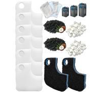 Filter Media Set Compatible with Oase 94689 BioMaster² Thermo 250/350/600 | Set of 16 white filter mats, coarse filter mats, ceramic rings for biological and physical filtering