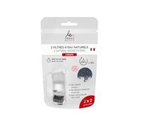 Filter Refill Bags 2X30g- Reducing Chlorine, Heavy Metals, Bad Taste-100% Natural Activated Charcoal-Made in France