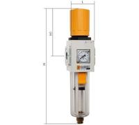 Filter-Regulator G3/8'' 1900 l/min 0.5-9.0bar/7-130psi Auto Double-Walled Plastic EMC 3A