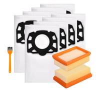 Filter Replacement for Karcher MV4 MV5 MV6 WD4 WD5 WD6 Wet & Dry Vacuum Cleaner - Flat Pleated Filters Compatible (2 Filter + 8 WD4 Dust Bags)