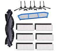 Filter Replacements Kits/Fit For Ilife A4 A4S A40 Hepa Filter Primary Filter Side Brush Remote Control Roll Brush Cover Mop Cloth Sweeping Robot Set (Color : Army Green)