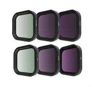 Filter Set for Go Pro Iit with ND CPL UV and ND32 ND64 Options 3 4 6 Pack Aluminum Alloy Optical Glass for Enhanced Image Quality in Various Conditions Black(6 in 1)