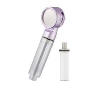 Filter Shower Head High Pressure Water Saving - Portable Rainfall Showerhead with Mineral Beads for Dry Skin Care Hard Water Softening Purple