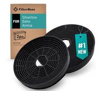 FilterBase® Activated Carbon Filter Pack of 2 Suitable for Silverline AF100, YT971.1000.05, KF001 | Amica KF17146 1160826 | Beko 9189204771 Cooker Hood