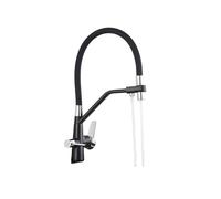 Filtered Kitchen Faucets, Purification Kitchen Tap 360 Rotate Water Filter Tap for Kitchen Three Ways Kitchen Faucets Tap(A Black Chrome)