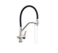 Filtered Kitchen Faucets, Purification Tap 360 Rotate Water Filter for Three Ways,High-Pressure Resistant(A Brushed Nickel)