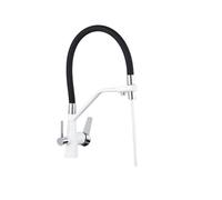 Filtered Kitchen Faucets, Purification Tap 360 Rotate Water Filter for Three Ways,High-Pressure Resistant(A White Chrome)
