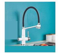Filtered Kitchen Faucets Schwarz Weiß Pull Down 360° Mixer Tap Pure Water Faucet for Filtered Kitchen Water Premium Quality Easy Installation Modern Design LWX
