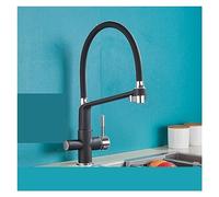 Filtered Kitchen Faucets Schwarz Weiß Pull Down 360° Mixer Tap Pure Water Faucet for Filtered Kitchen Water Premium Quality Easy Installation Modern Design LWX