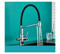Filtered Kitchen Faucets Schwarz Weiß Pull Down 360° Mixer Tap Pure Water Faucet for Filtered Kitchen Water Premium Quality Easy Installation Modern Design LWX