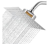 Filtered Shower Head, 8'' Luxury Rainfall Shower Head，Softens Hard Water Fixed Shower Heads, Improves The Condition of Your Skin & Hair, Shower Heads Filter Integrated Design, Chrome