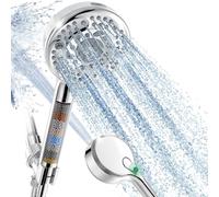 Filtered Shower Head and Hose, 9-Spray Setting High Pressure Shower Head with Filters for Hard Water - Filtered Chlorine (Chrome,1 Filters)
