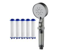 Filtered Shower Head, High Pressure Showerhead, Handheld Sprayer, Silicone Nozzles, Adjustable Water Modes, Home Gym Dorm Apartment Rv Outdoor, 10.63x3.54 Inches Silver 1 Piece