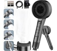 Filtered Shower Head with Handheld, High Pressure 5 Spray Mode Showerhead with Filters,Showerhead with ON/Off Switch and Shower Bracket for Hard Water