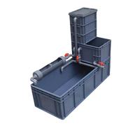 Filtered Swamp Ecosystem Tank Self-Cleaning Paludarium for Home or Office gray. 100 * 40 * 28CM