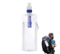 Filtered Water Bottle Squeeze Water Bottle, Travel Water Bottles with Filter - Filter Bottle for Water Collection - Squeeze Filtered Water Bottle, Reusable
