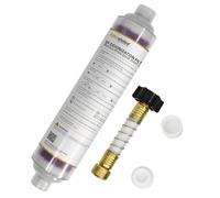 Filterelated Spotless Car Wash Inline Deionizer with Visual Resin Technology-Transparent Housing,Color-Changing Media (Purple to Brown),Includes Hose Extension&Caps for RV,Auto,Solar,Spot-Free Rinse