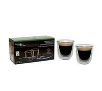 FilterLogic CFL655B Thermoshield Double Walled Espresso Shot Coffee/Mocha Vacuum Glasses/Glass/Cup (Twin Pack) - Ideal for Coffee/Gift Lovers