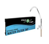 FilterLogic Faucet Chrome Long Reach Baseball Bat Lever Style - Kitchen Sink Drinking Water Filter Tap,Stainless Steel Goose Spout