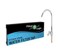 FilterLogic Faucet Chrome Quarter Turn Baseball Bat Lever - Kitchen Sink Drinking Water Filter Tap- Stainless Steel Swan Spout