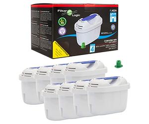 FilterLogic FL402H Pack of 8 Water Filter Cartridges Compatible with Brita Maxtr Pro
