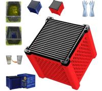 Filternatur Horse Water Trough Filter, Stock Tank Pool Filter with Activated Carbon and Filters Cotton, Carbon Livestock Water Purifier Cubes for Horses, Pond (Red, 3)