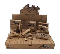 Filters Tips Unbleached Cardboard Perforated | Jeffriz | Box of 51 Booklets (50 Filters per Booklet) | Natural Brown Cardboard Display Box | Pre-Perforated Filter for W-Fold | 5x2 cm