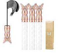 Filterseed Mascara, Thick Curling Waterproof Sweat-Proof Lengthening Non-Smudge Long-Lasting Black Dramatic Lashes, Fine Brush for Lower Eyelashes, No Clumping, Black (3PCS)