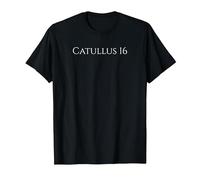 Filthy Latin Poetry - Catullus 16 - Roman Curse Words T-Shirt, Men, Black, Medium
